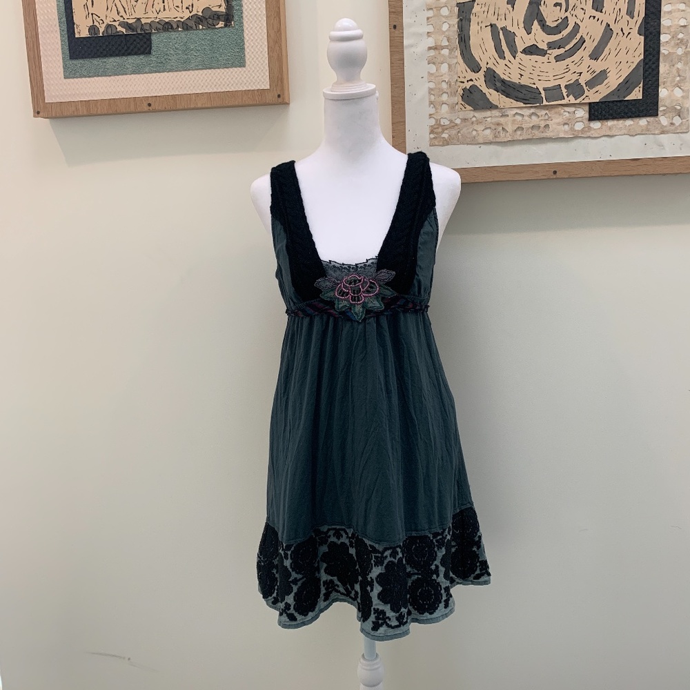 RARE Free People embroidered and beaded dress